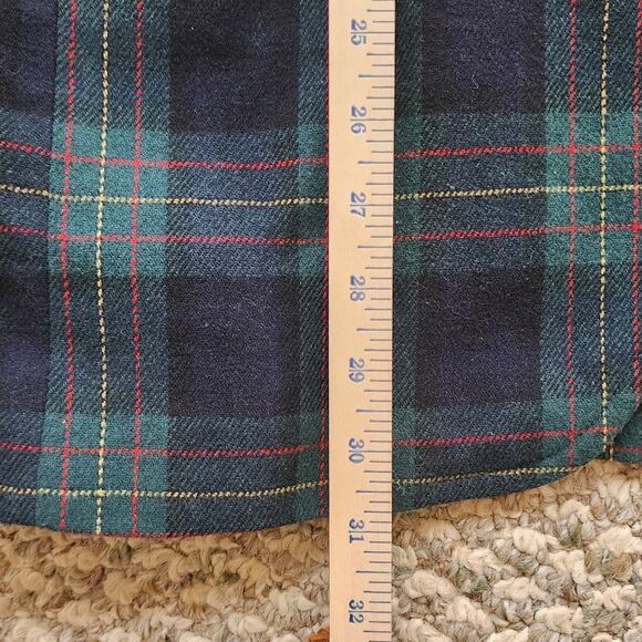 Vintage‎ Navy and Green Plaid Wool 2 Button Blazer Holiday Inspired - Picture 7 of 10